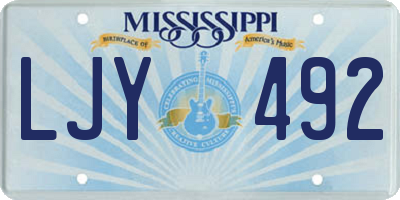 MS license plate LJY492