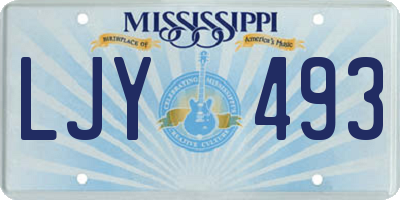 MS license plate LJY493
