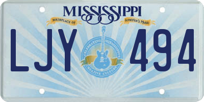 MS license plate LJY494