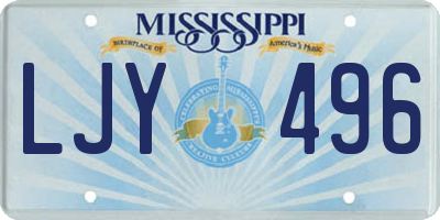 MS license plate LJY496