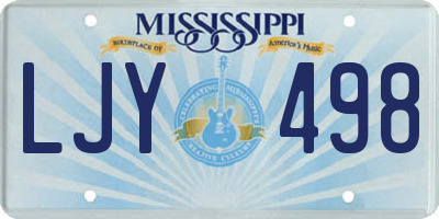 MS license plate LJY498