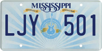 MS license plate LJY501
