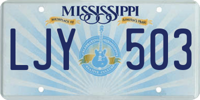 MS license plate LJY503