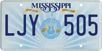 MS license plate LJY505