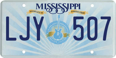 MS license plate LJY507