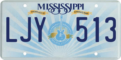 MS license plate LJY513