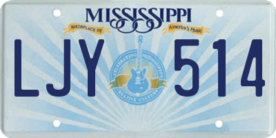 MS license plate LJY514
