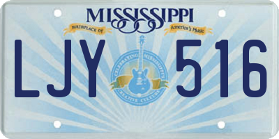 MS license plate LJY516