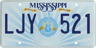 MS license plate LJY521