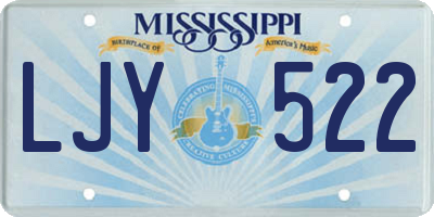 MS license plate LJY522