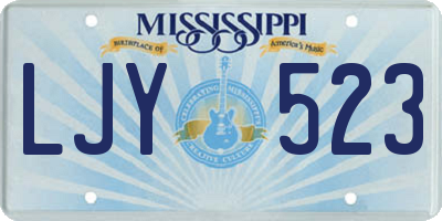 MS license plate LJY523