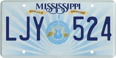 MS license plate LJY524