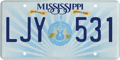 MS license plate LJY531