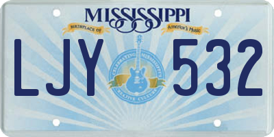 MS license plate LJY532