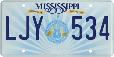 MS license plate LJY534