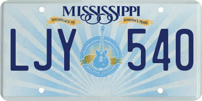 MS license plate LJY540