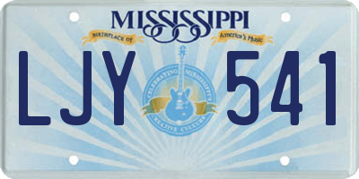 MS license plate LJY541