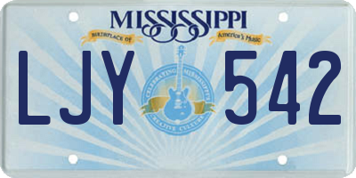 MS license plate LJY542