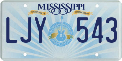 MS license plate LJY543
