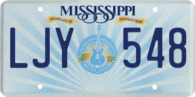 MS license plate LJY548