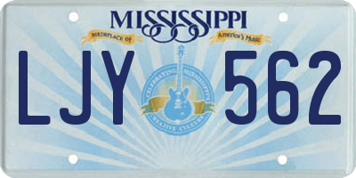 MS license plate LJY562