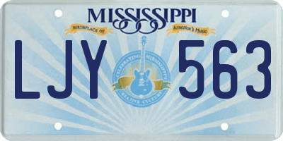 MS license plate LJY563