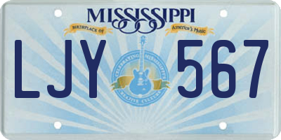 MS license plate LJY567
