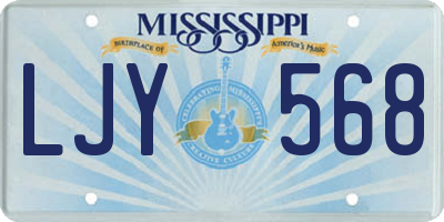 MS license plate LJY568