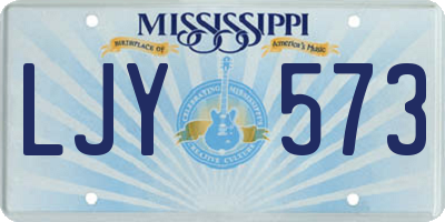 MS license plate LJY573