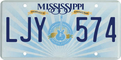 MS license plate LJY574