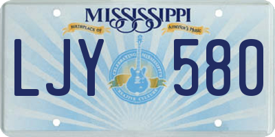 MS license plate LJY580