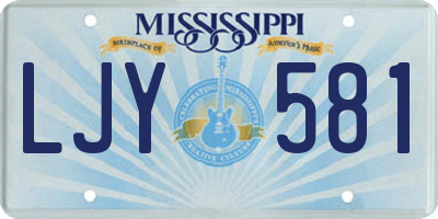 MS license plate LJY581