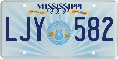 MS license plate LJY582