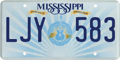 MS license plate LJY583