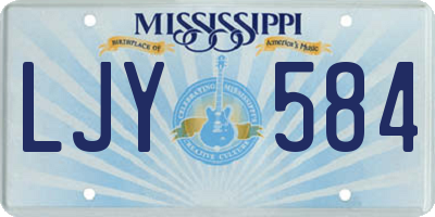 MS license plate LJY584