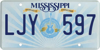 MS license plate LJY597