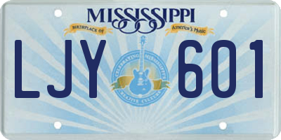 MS license plate LJY601