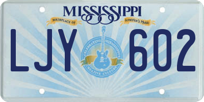 MS license plate LJY602