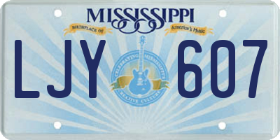 MS license plate LJY607