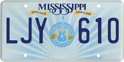 MS license plate LJY610