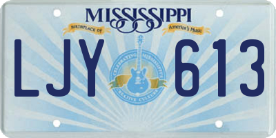 MS license plate LJY613