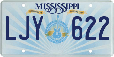 MS license plate LJY622
