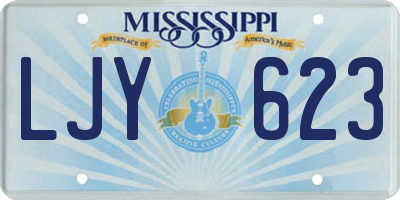 MS license plate LJY623