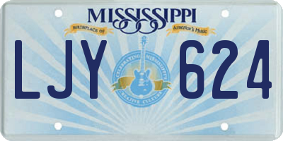 MS license plate LJY624