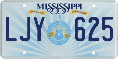MS license plate LJY625