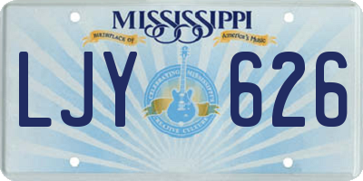 MS license plate LJY626