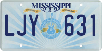 MS license plate LJY631