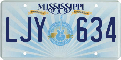 MS license plate LJY634