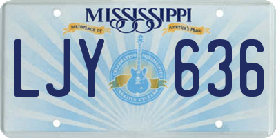 MS license plate LJY636