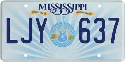 MS license plate LJY637